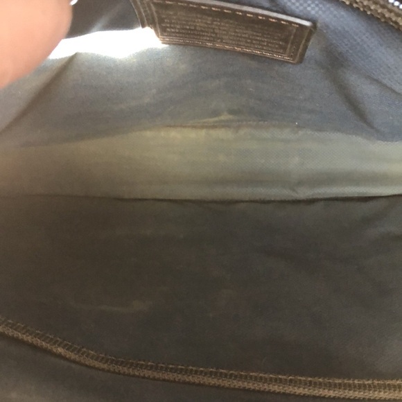 TUMI slim deluxe leather handle grey nylon body unisex so many pockets 12x16 - Picture 12 of 12